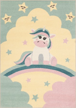 Dywan do Przedszkola PLAY TĘCZOWY JEDNOROŻEC Waniliowy
