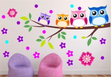 Naklejka na ścianę - sowy