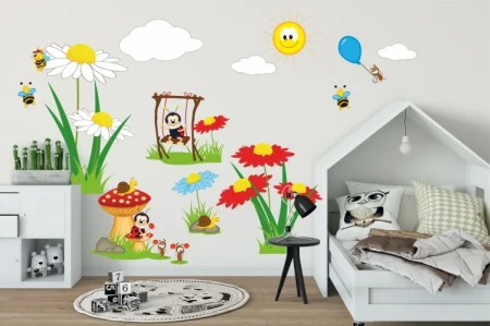 Naklejka na ścianę - wesoła polanka