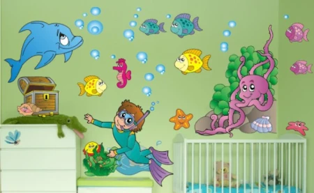 Naklejka na ścianę - podwodna przygoda