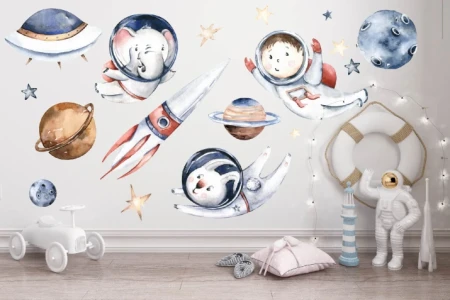 Naklejka na ścianę - przygoda na orbicie