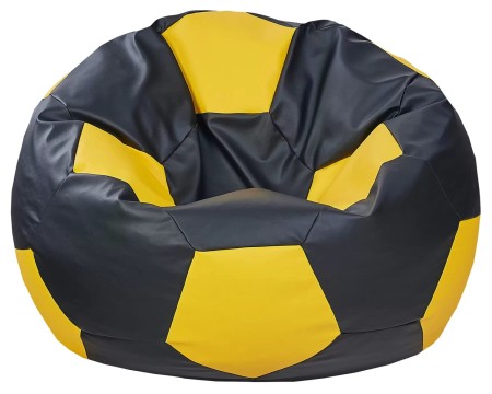 Pufa PIŁKA 80 cm czarna / żółta