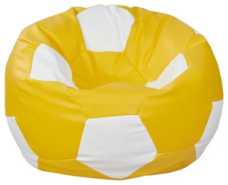 Pufa PIŁKA 80 cm żółta / biała
