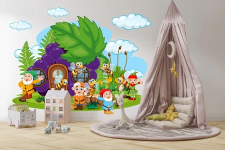 Naklejka na ścianę - przygoda krasnali