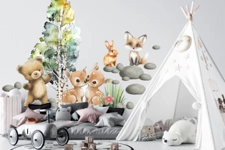 Naklejka na ścianę - leśne opowieści