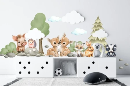 Naklejka na ścianę - leśne spotkanie