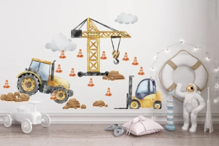 Naklejka na ścianę - plac budowy