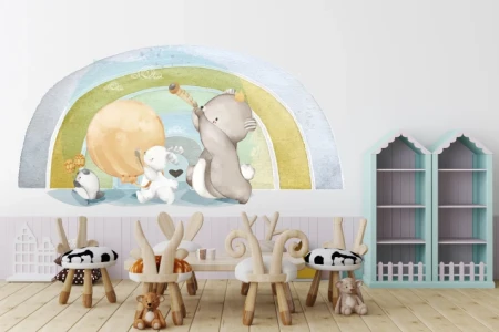 Naklejka na ścianę - zwierzęca parada