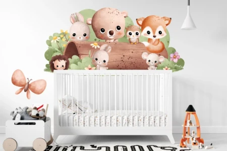 Naklejka na ścianę - magiczny las przyjaciół