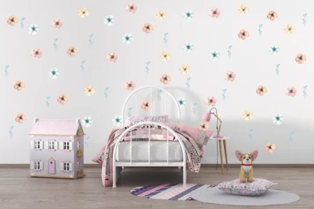 Naklejka na ścianę - pastelowe kwiatki