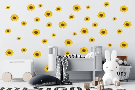 Naklejka na ścianę - żółte słoneczniki