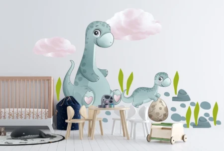 Naklejka na ścianę - bajkowe dinozaury