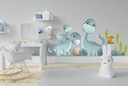 Naklejka na ścianę - wesołe dinozaury