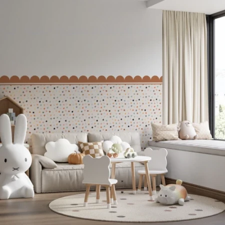 Dekoracyjna naklejka ochronna na ścianę (lamperia) – kolorowe gwiazdki