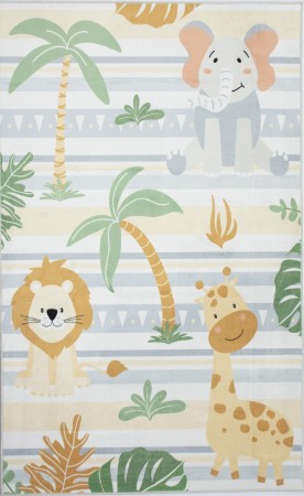 Dywan do Przedszkola KINDER SAFARI ZWIERZĄTKA Szary