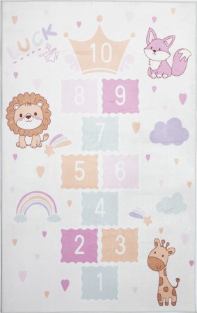 Dywan do Przedszkola KINDER GRA W KLASY Pastelowy