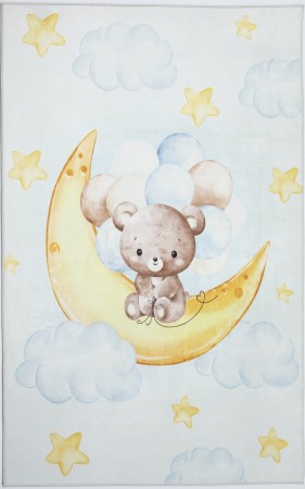 Dywan do Przedszkola KINDER MIŚ NA KSIĘŻYCU Błękitny