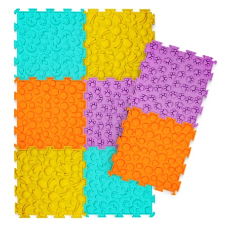 Sensoryczna mata puzzle Kolorowe Kroki – 8 elementów, multicolor