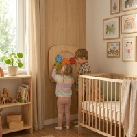 Drewniana tablica manipulacyjna sensoryczna - koła zębate