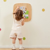 Drewniana tablica manipulacyjna sensoryczna - układanka obrazkowa