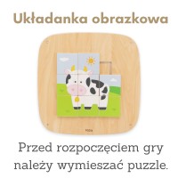 Drewniana tablica manipulacyjna sensoryczna - układanka obrazkowa