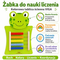 Drewniana tablica manipulacyjna sensoryczna - liczydło żabka