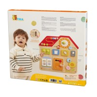 Drewniana tablica manipulacyjna sensoryczna - domek