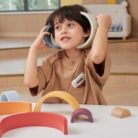 Drewniana tęcza Montessori, układanka kreatywna dla dzieci – wielokolorowa
