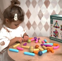 Magnetyczne klocki konstrukcyjne – zestaw edukacyjny 28 elementów