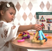 Magnetyczne klocki konstrukcyjne – zestaw edukacyjny 38 elementów