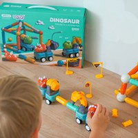 Grube magnetyczne klocki konstrukcyjne dinozaury – zestaw edukacyjny 84 elementy