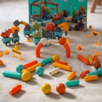 Grube magnetyczne klocki konstrukcyjne dinozaury – zestaw edukacyjny 84 elementy