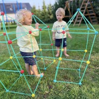 Duże klocki konstrukcyjne – zestaw do budowy namiotów i baz 128 elementów