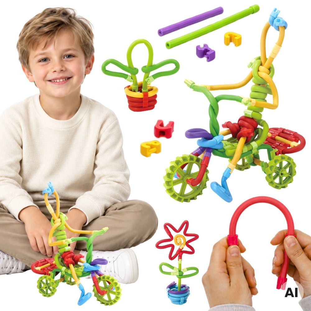 Klocki konstrukcyjne TWIST ART 3D – zestaw edukacyjny 85 elementów