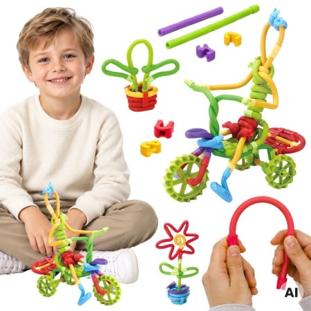 Klocki konstrukcyjne TWIST ART 3D – zestaw edukacyjny 85 elementów