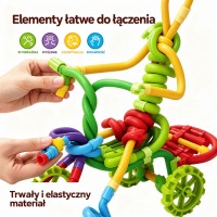 Klocki konstrukcyjne TWIST ART 3D – zestaw edukacyjny 85 elementów