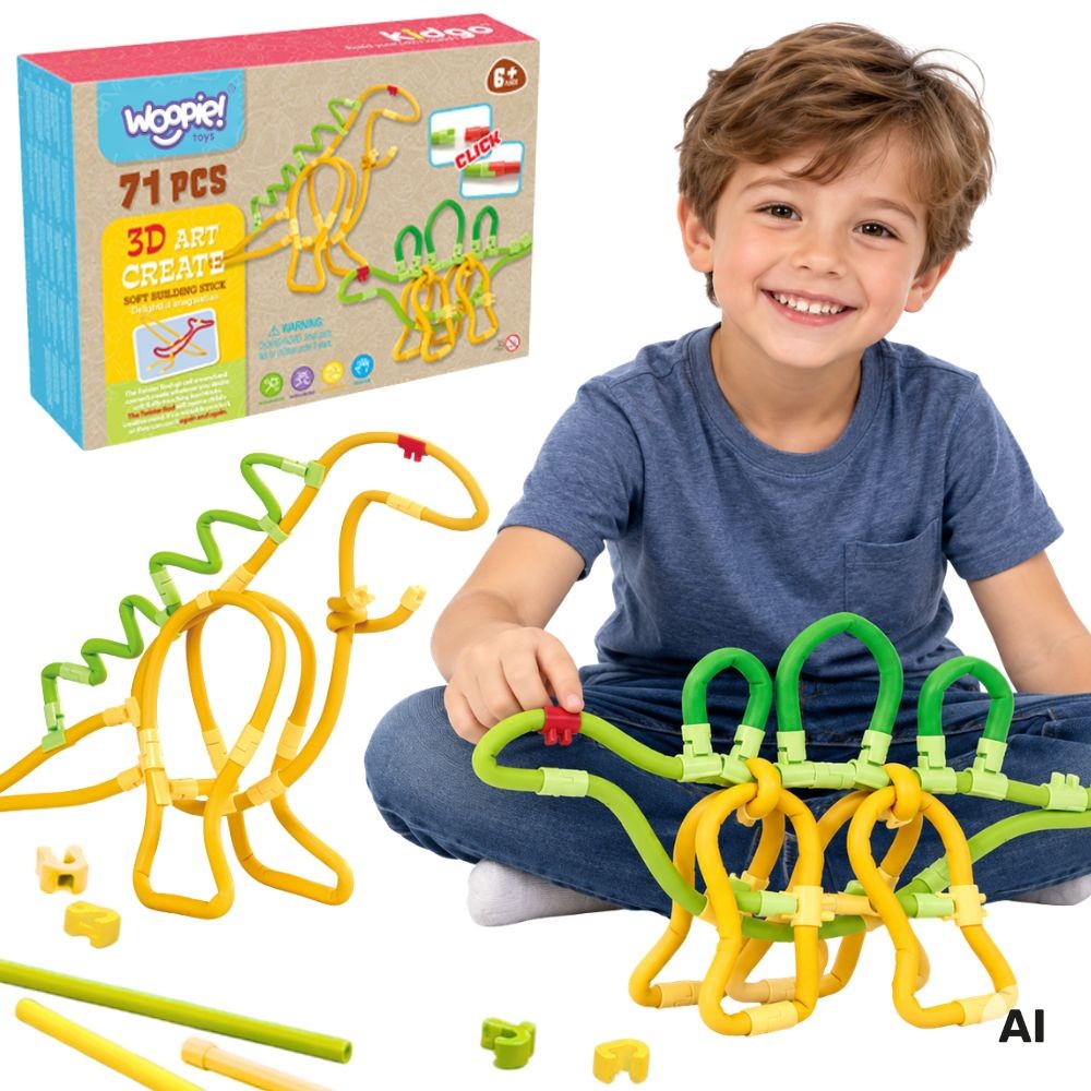 Klocki konstrukcyjne TWIST ART 3D – zestaw edukacyjny 71 elementów