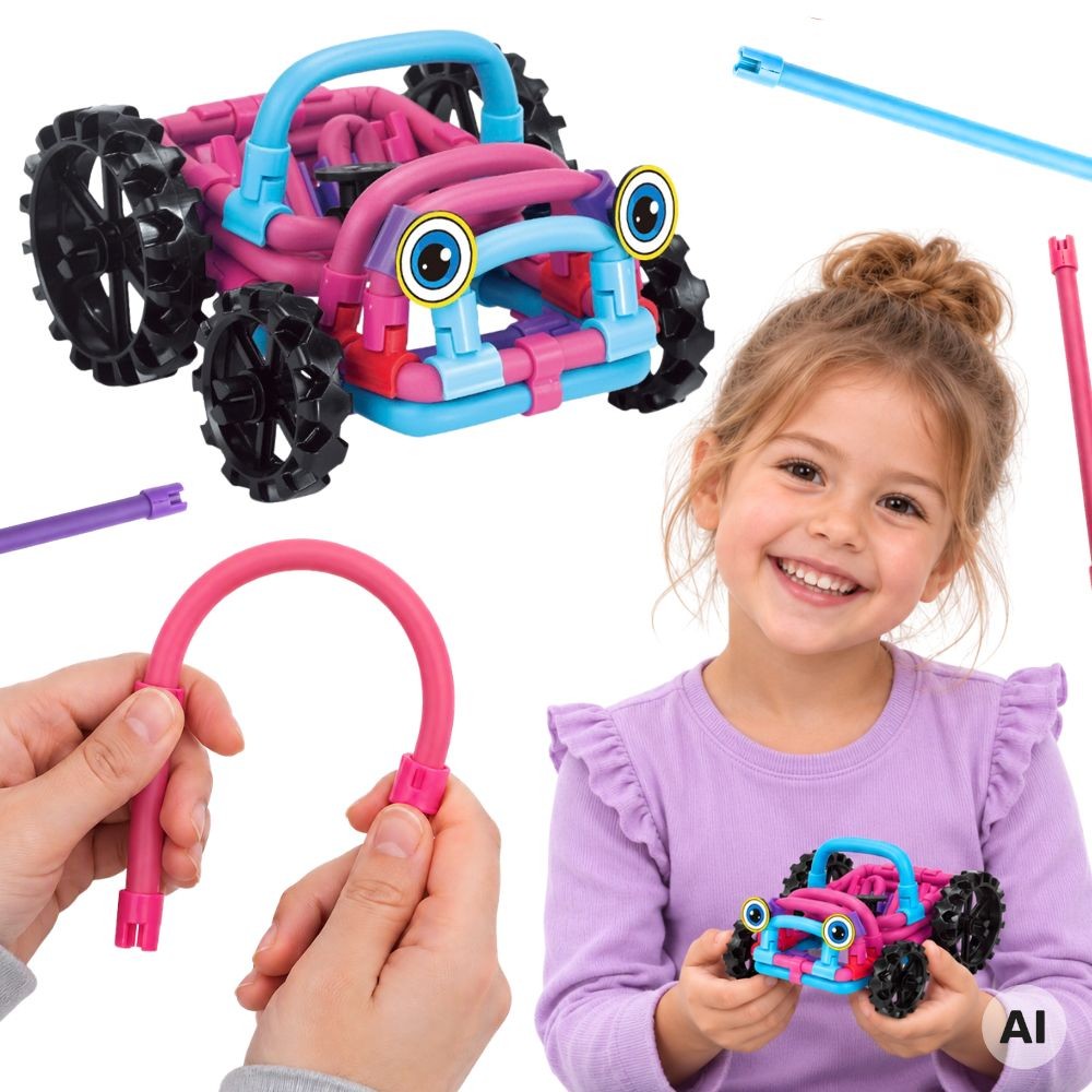 Klocki konstrukcyjne TWIST ART 3D – zestaw edukacyjny 44 elementy