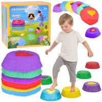 Świecące kamienie sensoryczne do balansowania – zestaw 6 sztuk