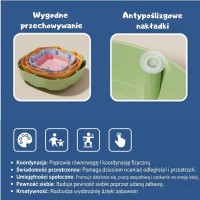 Kamienie sensoryczne do balansowania z wypustkami – zestaw 5 sztuk, pastelowe