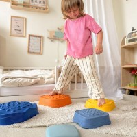 Kamienie sensoryczne do balansowania z wypustkami – zestaw 5 sztuk, wielokolorowe