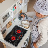 Drewniana kuchnia 9w1 z pralką i akcesoriami – biała