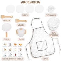 Drewniana kuchnia 9w1 z pralką i akcesoriami – biała