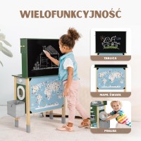 Drewniana kuchnia 9w1 z pralką i akcesoriami – biała