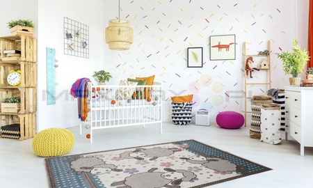 Dywan do Przedszkola Kids Pastel Owieczki Krem 24
