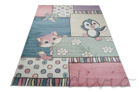 Dywan do Przedszkola Kids Pastel Zwierzaki Multi 47