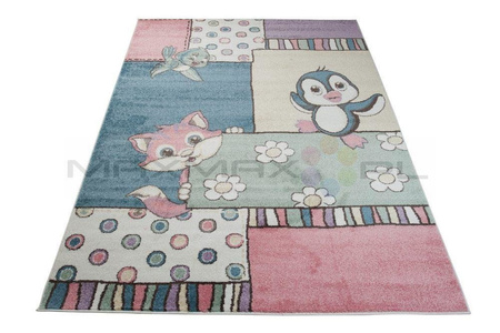 Dywan do Przedszkola Kids Pastel Zwierzaki Multi 47