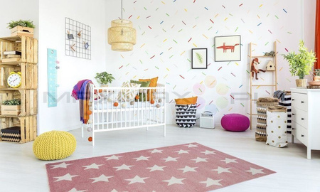 Dywan do Przedszkola Kids Pastel Gwiazdki Róż 4